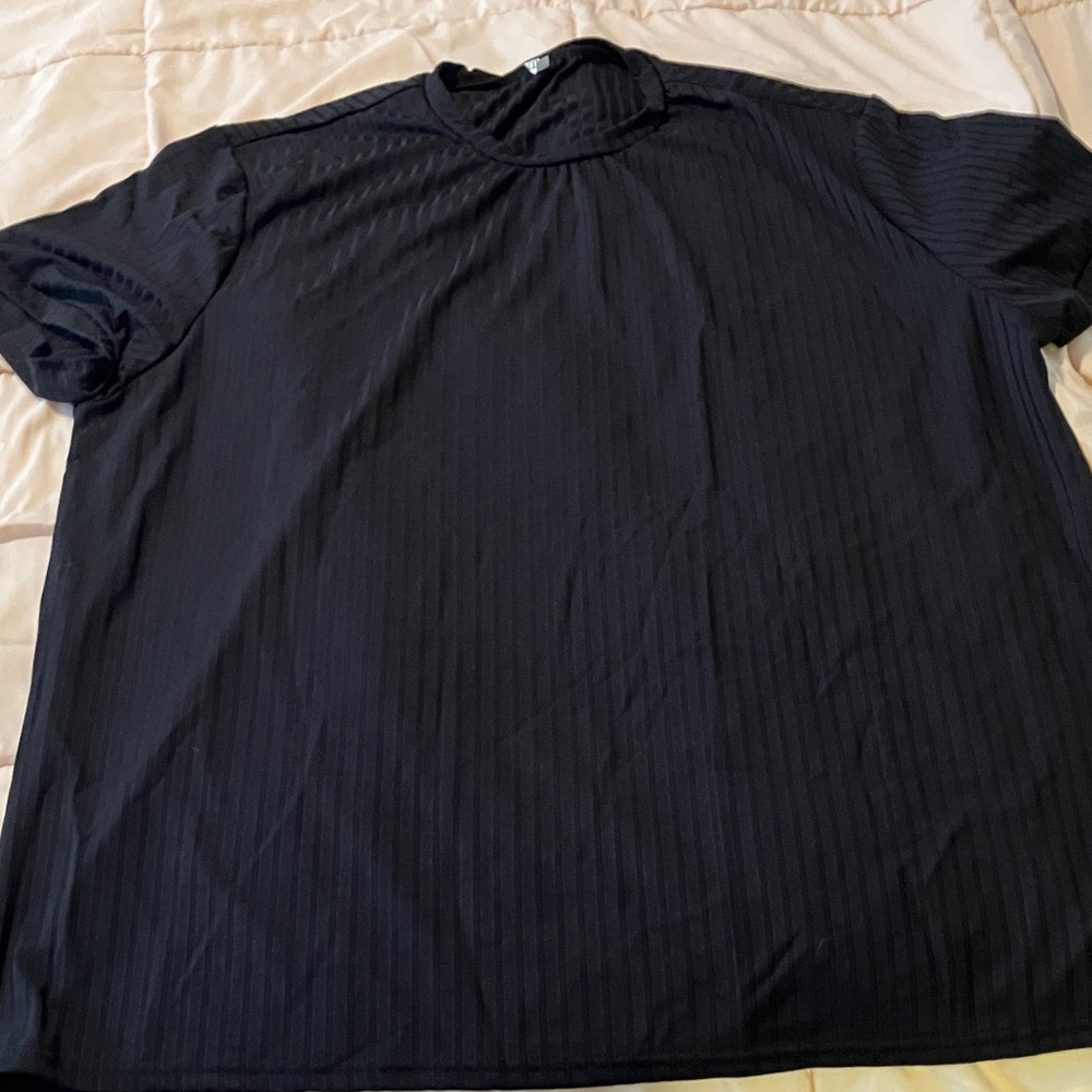 Men's black ribbed t-Shirt